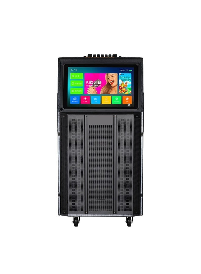 مكبر صوت متنقل QS-15K مزود بشاشة لمس، نظام مكبر صوت كاريوكي KTV - Image 1
