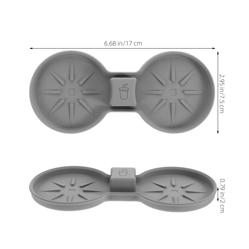 Gray Silicone Car Cup Holder Coaster Set Waterproof Non Slip Automotive Interior Accessories - Image 3