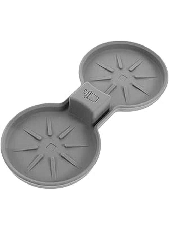 Gray Silicone Car Cup Holder Coaster Set Waterproof Non Slip Automotive Interior Accessories - Image 1