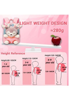 NIBEMINENT Little Doll Stuffed Animal kids Plush Backpack, Lovely Toddler Cartoon Preschool Purse for Kids, Suitable 2-6 Years Girl Boy (Pink)  - Image 5