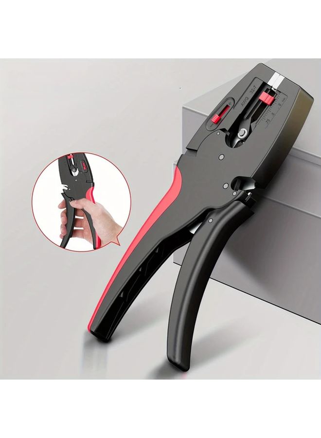 Black Automatic Wire Stripper And Cutter Pliers Heavy Duty 2 In 1 Tool For Electrical Repairs - Image 1