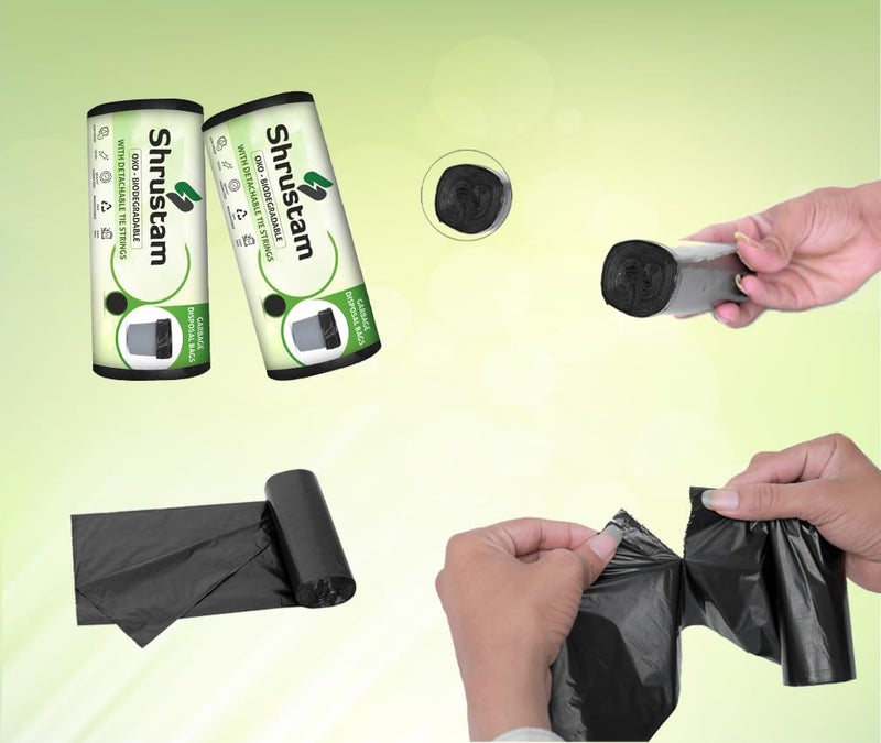 Shrustam Black Garbage Bags For Dustbin 36X48 Inches JUMBO10 Piece Per Roll Pack of 4 40 pcs and Dustbin Covers for Daily Wet and Dry Wastea - Image 3
