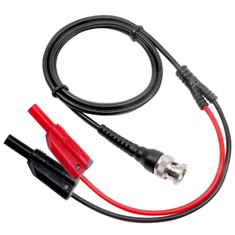 Amadget Coaxial Cable BNC Male to Dual 4mm Banana Plug Stackable Test Lead Probe for Oscilloscope,120CM - Image 1