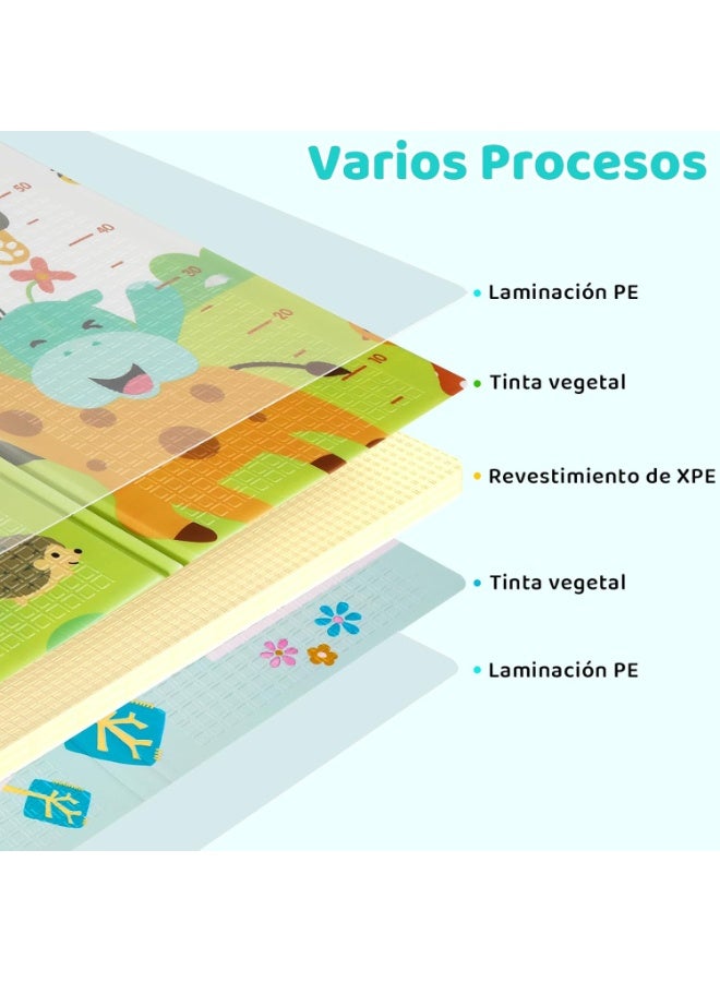 سجادة لعب فوم للأطفال مقاس 180×200 سم مقاومة للماء وجهين - Image 3