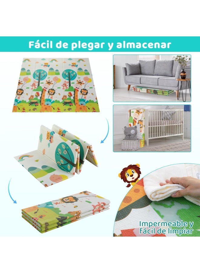 سجادة لعب فوم للأطفال مقاس 180×200 سم مقاومة للماء وجهين - Image 4