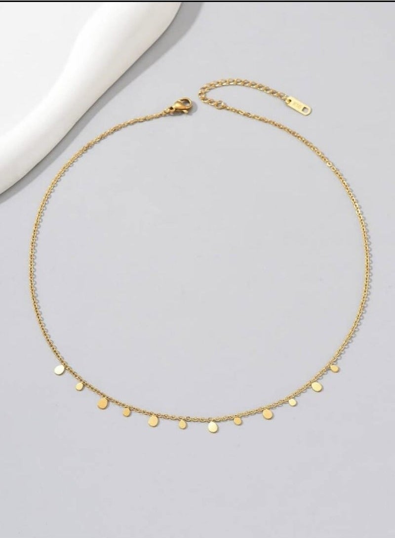 Gold Plated Stainless Steel Teardrop Choker Necklace, Perfect for Daily Wear, Anniversary Gift and Sisters - Image 3