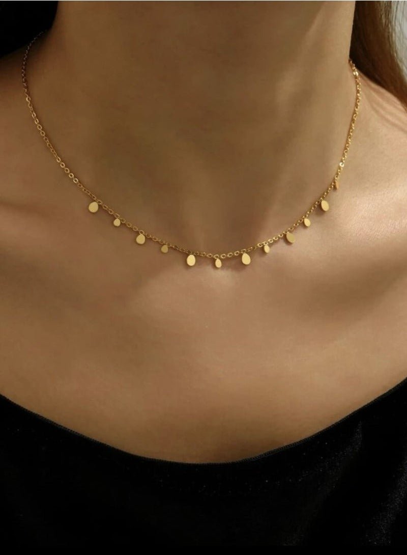 Gold Plated Stainless Steel Teardrop Choker Necklace, Perfect for Daily Wear, Anniversary Gift and Sisters - Image 5