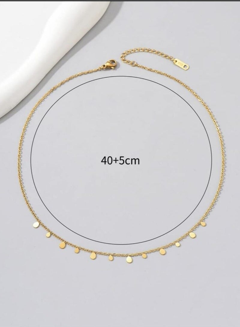 Gold Plated Stainless Steel Teardrop Choker Necklace, Perfect for Daily Wear, Anniversary Gift and Sisters - Image 4