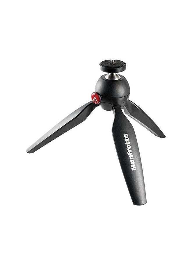 Manfrotto MTPIXI-B PIXI Mini Tripod, Black, with A ZAYKiR Universal Smartphone Tripod Adapter 
