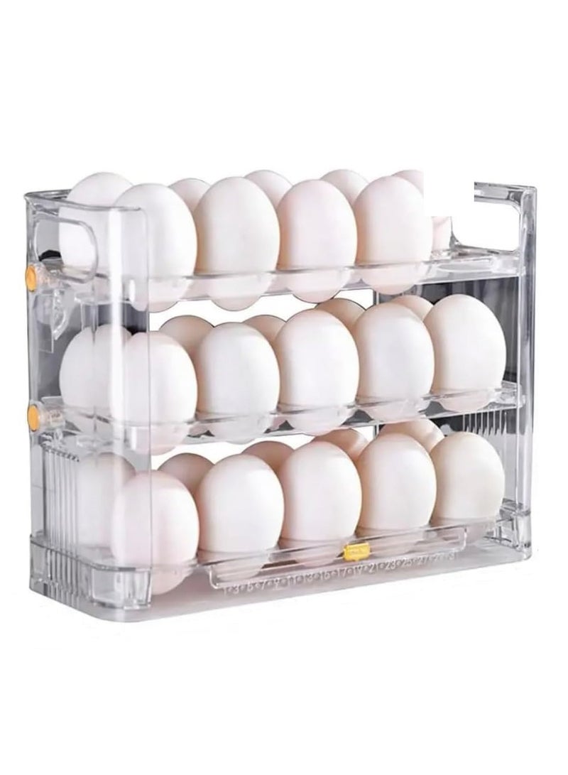 Altheqa Egg Storage Organizer Anti-Slipping Household Egg Containers Boxes Special-purpose Kitchen Gadgets for Refrigerator Side Door (Transparent) - Image 1