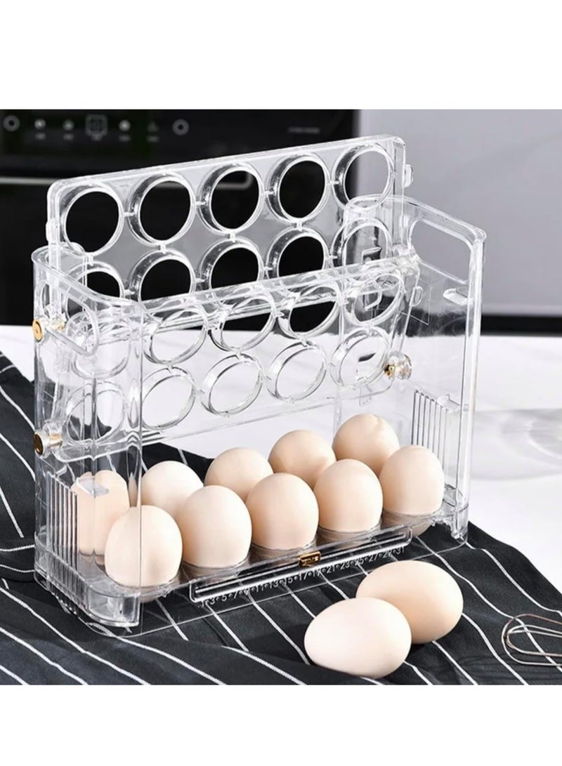 Altheqa Egg Storage Organizer Anti-Slipping Household Egg Containers Boxes Special-purpose Kitchen Gadgets for Refrigerator Side Door (Transparent) - Image 4