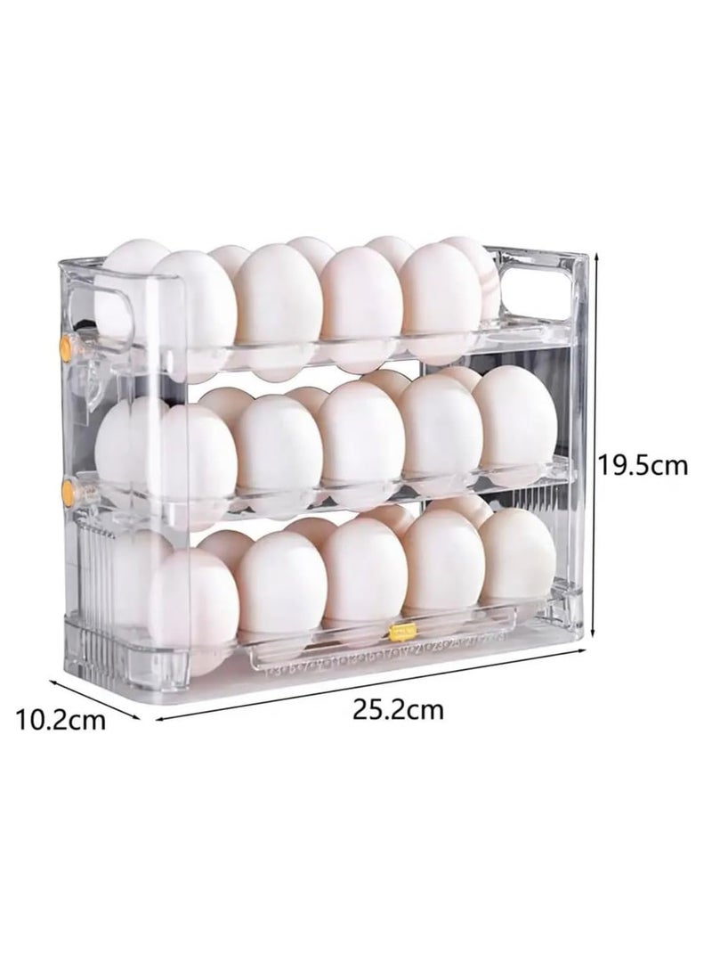 Altheqa Egg Storage Organizer Anti-Slipping Household Egg Containers Boxes Special-purpose Kitchen Gadgets for Refrigerator Side Door (Transparent) - Image 2