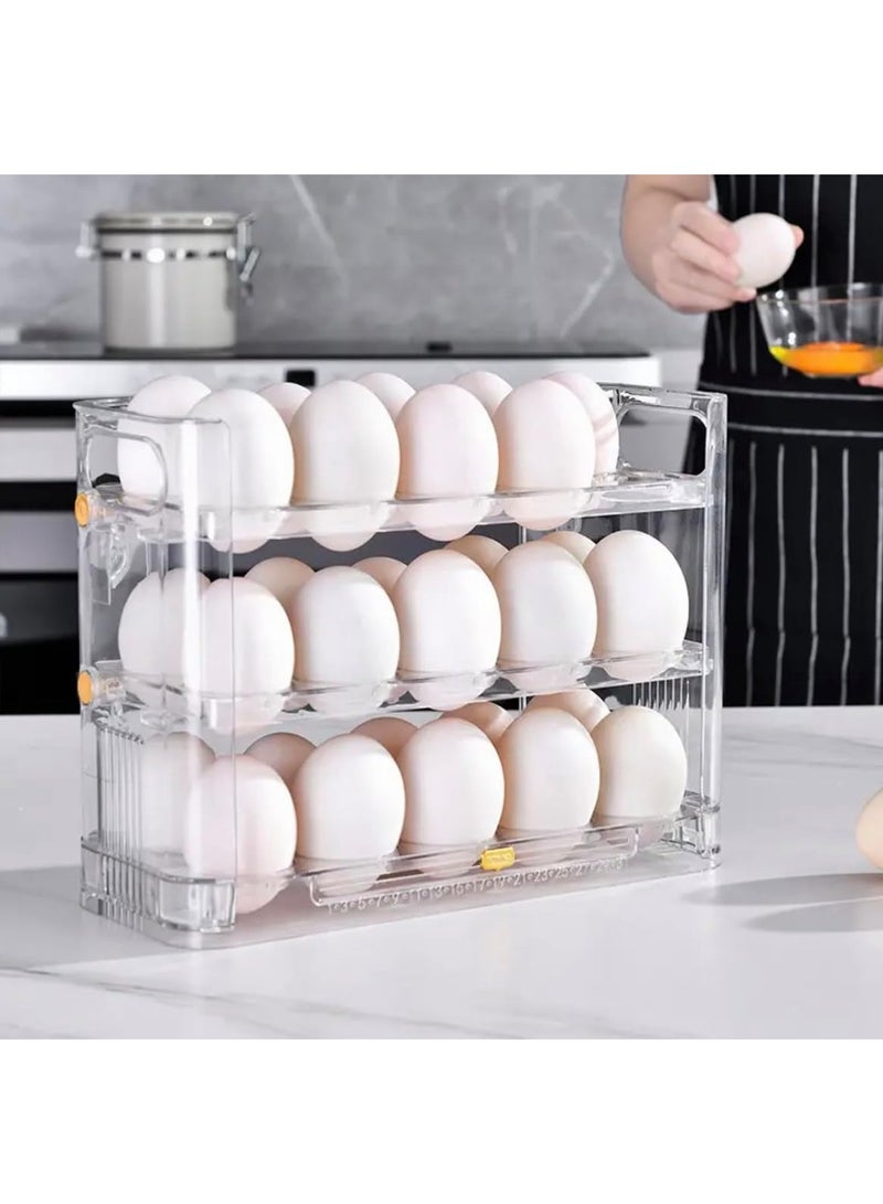 Altheqa Egg Storage Organizer Anti-Slipping Household Egg Containers Boxes Special-purpose Kitchen Gadgets for Refrigerator Side Door (Transparent) - Image 3