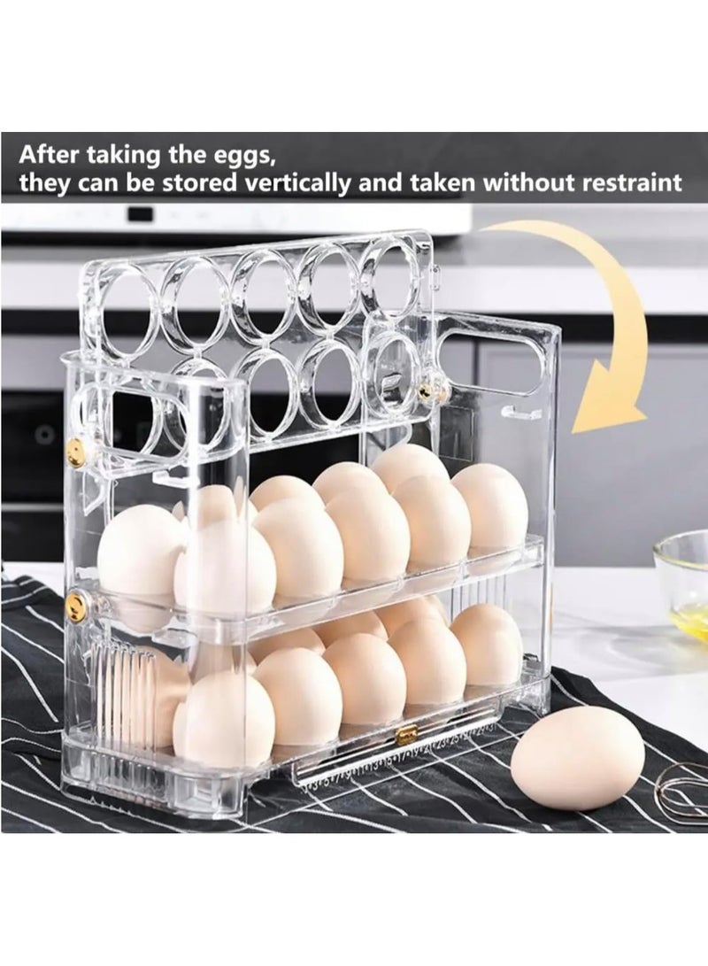 Altheqa Egg Storage Organizer Anti-Slipping Household Egg Containers Boxes Special-purpose Kitchen Gadgets for Refrigerator Side Door (Transparent) - Image 5