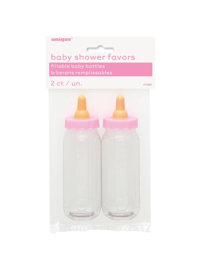 Unique 5" Pink Fillable Baby Bottle Pack Of 2 - Image 2
