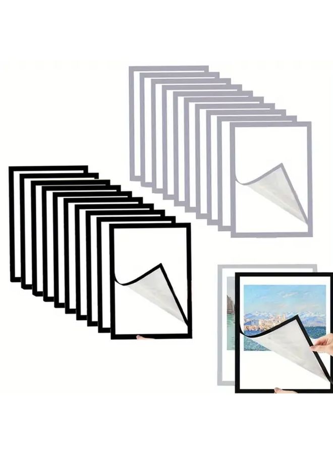 5pcs Silvery Wire Magnetic Photo Frame Self Adhesive Reusable For Home Office Store - Image 3