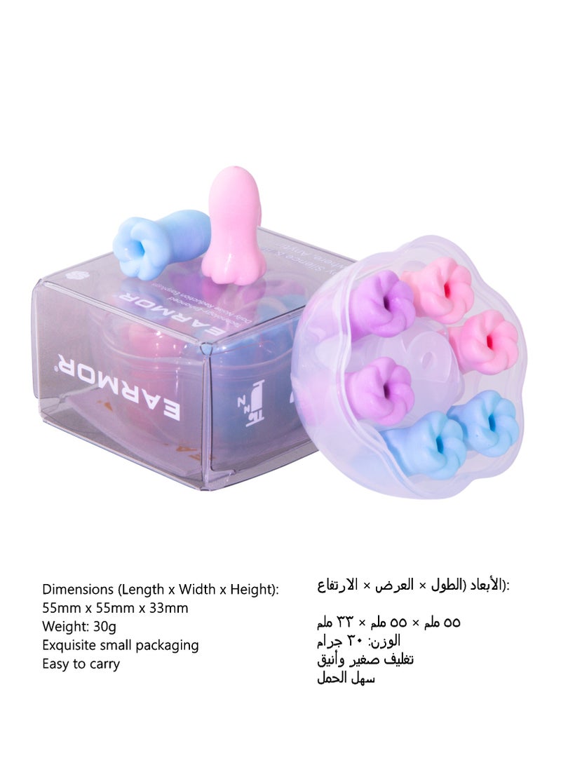EARMOR E06 Mixed Colors Sleep Earplugs (Blue/Pink/Purple), 36 dB SNR, Nano‑Soft Foam + AirSkin, ~60s Slow‑Rebound, Side‑Sleeper Comfort, Reusable, Single Size (3 Pairs), Small Fit for Women & Kids, Quiet for Sleep/Work/Study/Travel/Festivals, Exquisite Gift Box — Ideal for Ramadan, Valentine’s Day, Mother’s Day - Image 3