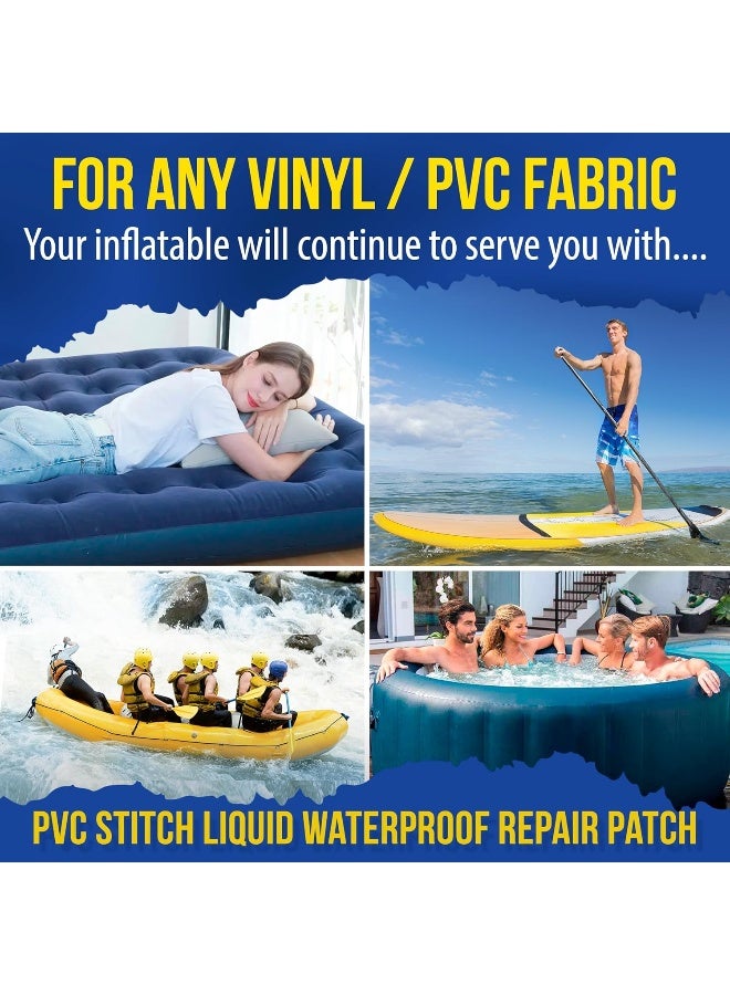 Pvc Stitch  Heavy Duty Repair Kit For Air Mattresses, Waterbeds, Hot Tubs, Above-Ground Pools, Bouncy Houses, Air Mats, Pvc Pipes And Hoses, Punching Bags, And Much More (+ Reinforcing Mesh Cord)  - Image 2