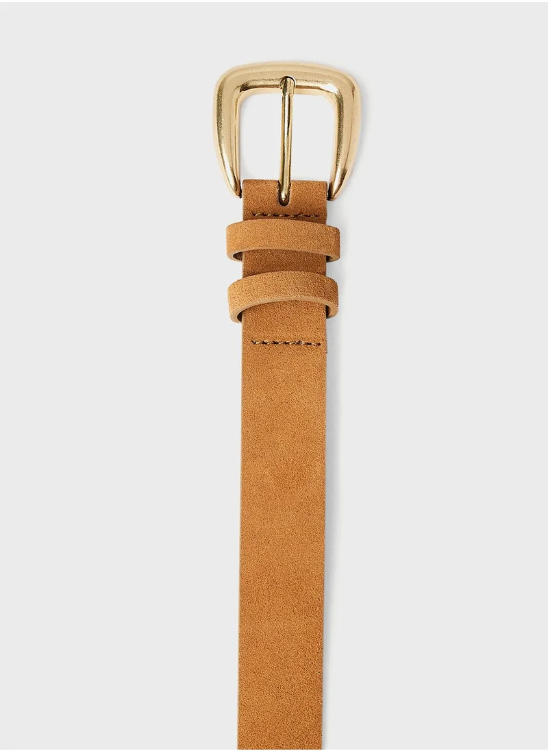 MANGO Suede Belt