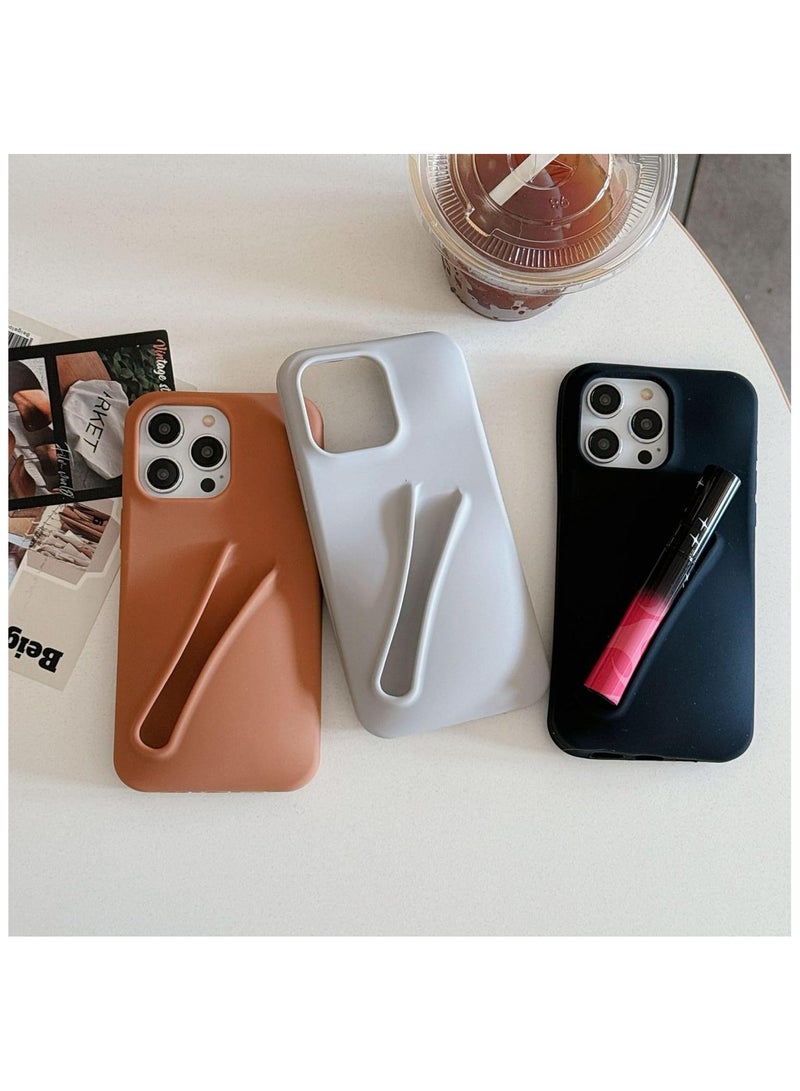 Lip Gloss Phone Case with Lip Tint, For iPhone Case Liquid Silicone Camera Protection Lipstick Lip Glaze Phone Case for iPhone 11 ( Grey)