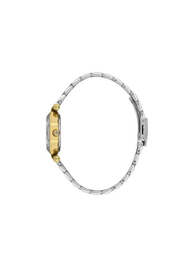 Daniel Klein Women's Stainless Steel Gold Alloy Case Analog Silver Round Sunray Dial Japanese Quartz Premium 30 Meters Water Resistant