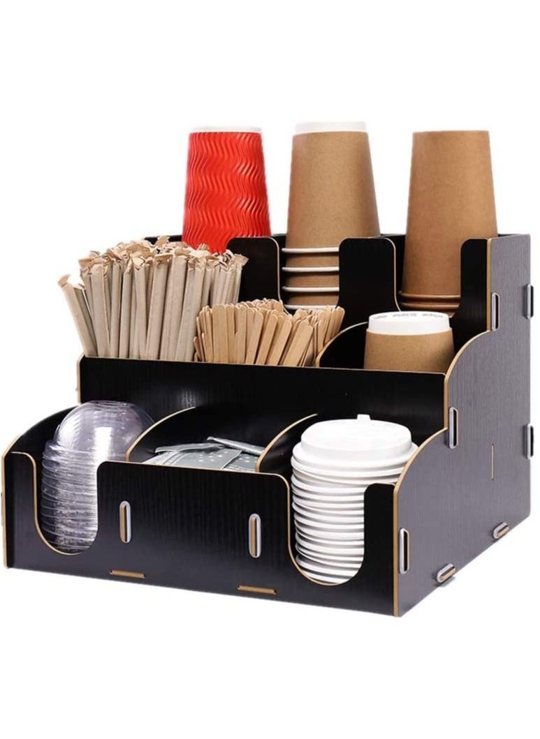 Generic Coffee Filter Holder Wooden Coffee Filter Box with Dust Cover Conical Filter Box for Coffee Filter Storage 