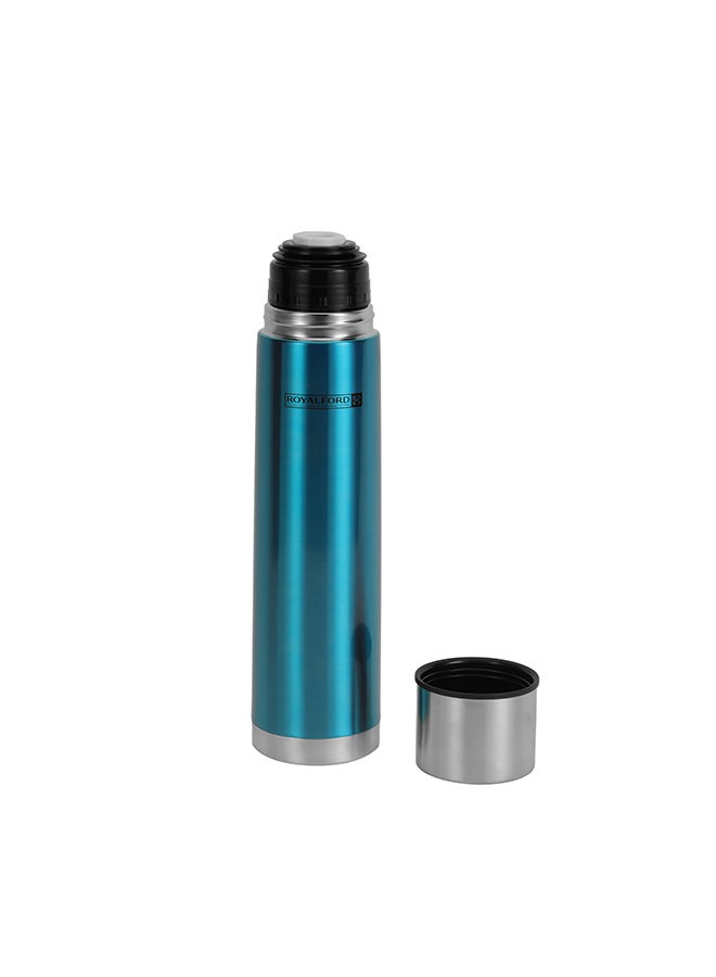 Royalford Vacuum Bottle Double Wall Stainless Steel 1000Ml 33.5Oz Hot Cool 304 Stainless Steel Inner Pot Blue/Brown-Assorted - Image 3