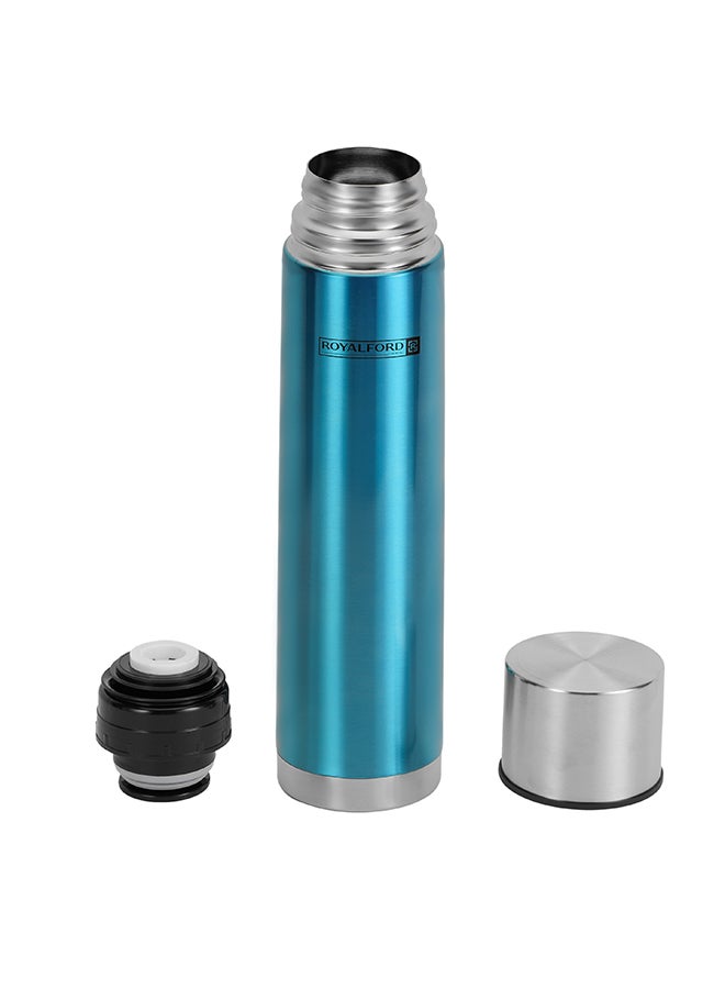 Royalford Vacuum Bottle Double Wall Stainless Steel 1000Ml 33.5Oz Hot Cool 304 Stainless Steel Inner Pot Blue/Brown-Assorted - Image 5