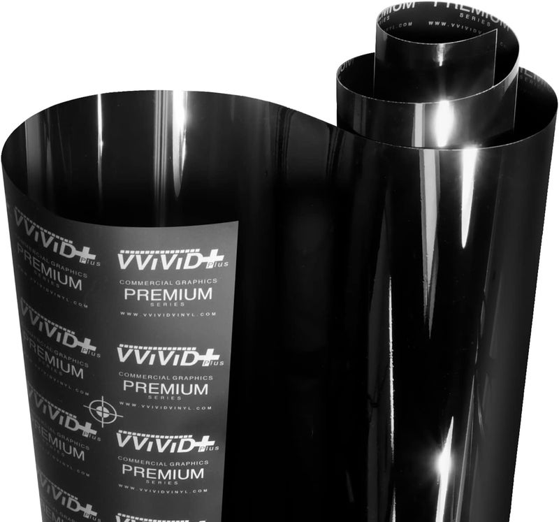 VViViD + Ultra Gloss Premium Vinyl Car Wrap Film (10ft x 5ft, Gloss Piano Black) - Image 1