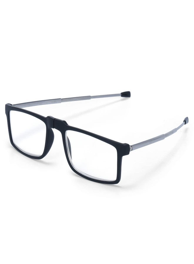 AEC Slim Executive5 Unisex Reading Glasses +1.75 Power Full Rim Stylish Rectangular Foldable Plastic Frame Eyeglasses with Hard Case for Men and Women (Black) - Image 1