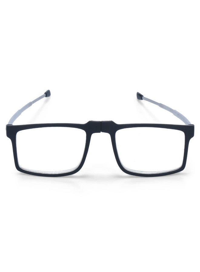 AEC Slim Executive5 Unisex Reading Glasses +1.75 Power Full Rim Stylish Rectangular Foldable Plastic Frame Eyeglasses with Hard Case for Men and Women (Black) - Image 3