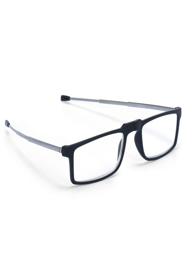 AEC Slim Executive5 Unisex Reading Glasses +1.75 Power Full Rim Stylish Rectangular Foldable Plastic Frame Eyeglasses with Hard Case for Men and Women (Black) - Image 4