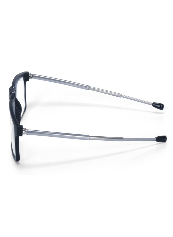 AEC Slim Executive5 Unisex Reading Glasses +1.75 Power Full Rim Stylish Rectangular Foldable Plastic Frame Eyeglasses with Hard Case for Men and Women (Black) - Image 5