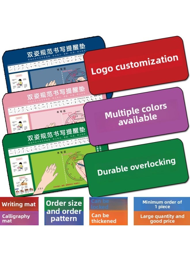 Students' Pen Holding Pad Children's Writing Pad Soft Desktop Eye Protection Writing Desk Pad Environmental Protection Special Writing Pad Customization-Color:580x360x2mm-Pattern:Leather Blue Background Writing Mat [wear-resistant And Stain-resistant]  - Image 2
