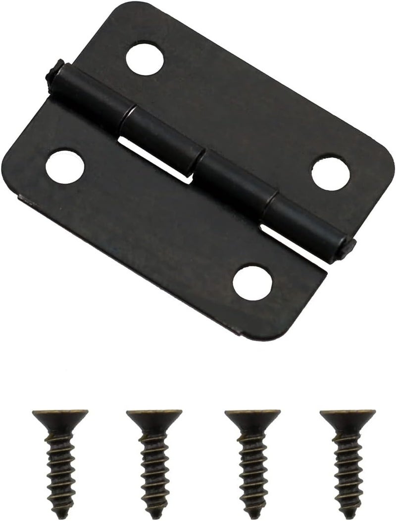 كلاراكو Klarako 50 قطعة مفصلات معدنية صغيرة مفصلات ريترو 24 × 18 مم مع مسامير لصندوق خشبي وصندوق مجوهرات وخزانة وإكسسوارات DIY، لون أسود - Image 2