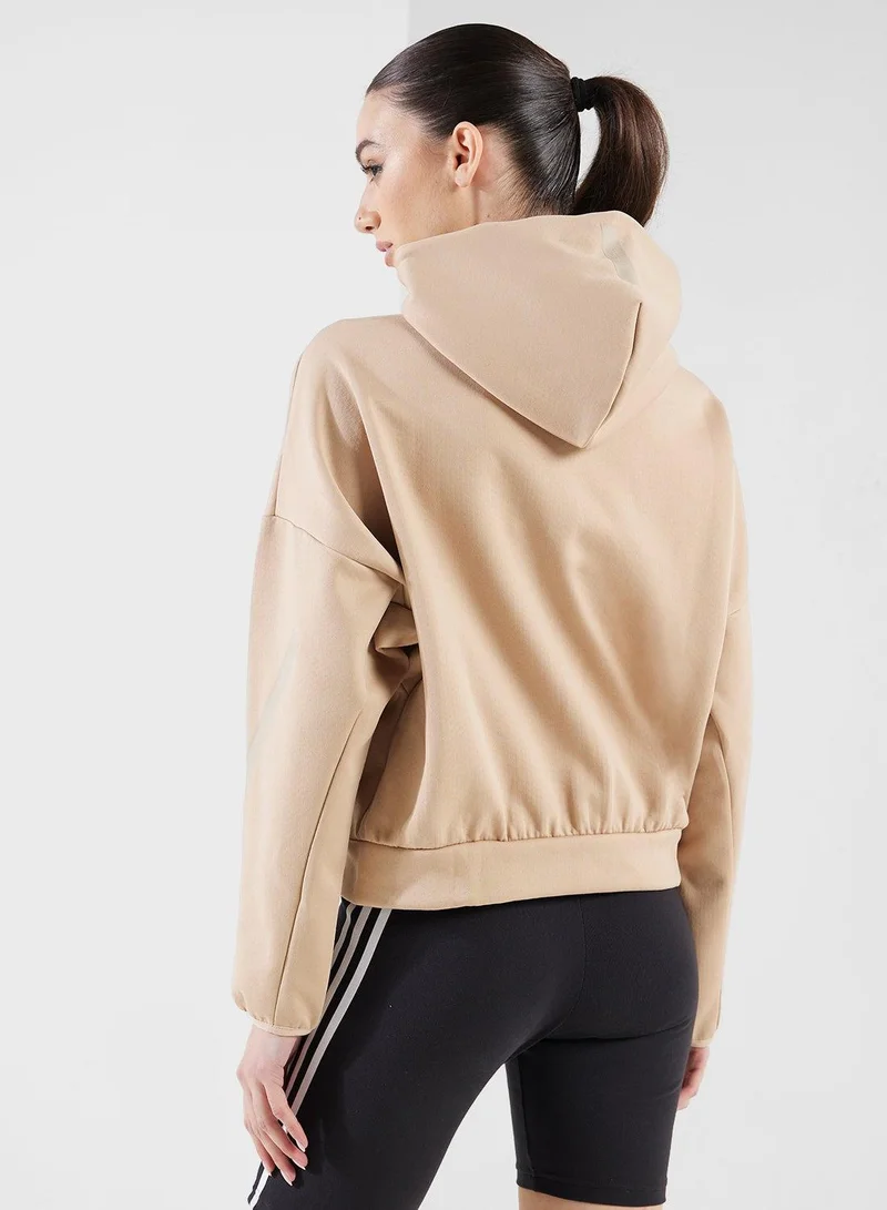 Adidas W Z.N.E. Fz Brown Hooded Track Top Track Tops For Women