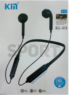 KIN KL-03 Bluetooth Sports Neckband Earphones Black  - Image 3