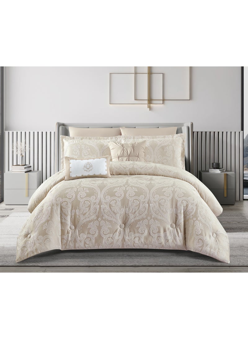 HOURS Quilt Set with Single Filling, 160cm, 4 Pieces, Jacquard, Jonathan-04 - Image 1