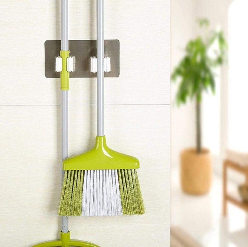 BHADANI SALES Bhadani Sales Magic Sticker Mop and Broom Holder Wall Mounted Self Adhesive Hanging Tool Multipurpose Wall Mounted Organizer Storage Hooks and Brooms 18 X 7 X 3 cm 2 Holders - Image 1