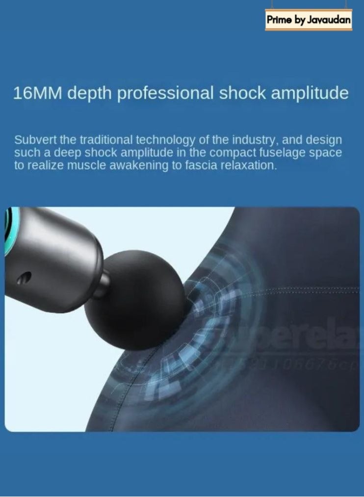Prime by javaudan LCD Touch Screen Massage Gun 99 Gears Body Deep Tissue Percussion Handheld Back Leg Muscle Massager With 8 Massage Heads Portable Fascia Gun Neck Muscle Vibration Therapy Relaxation - Image 5