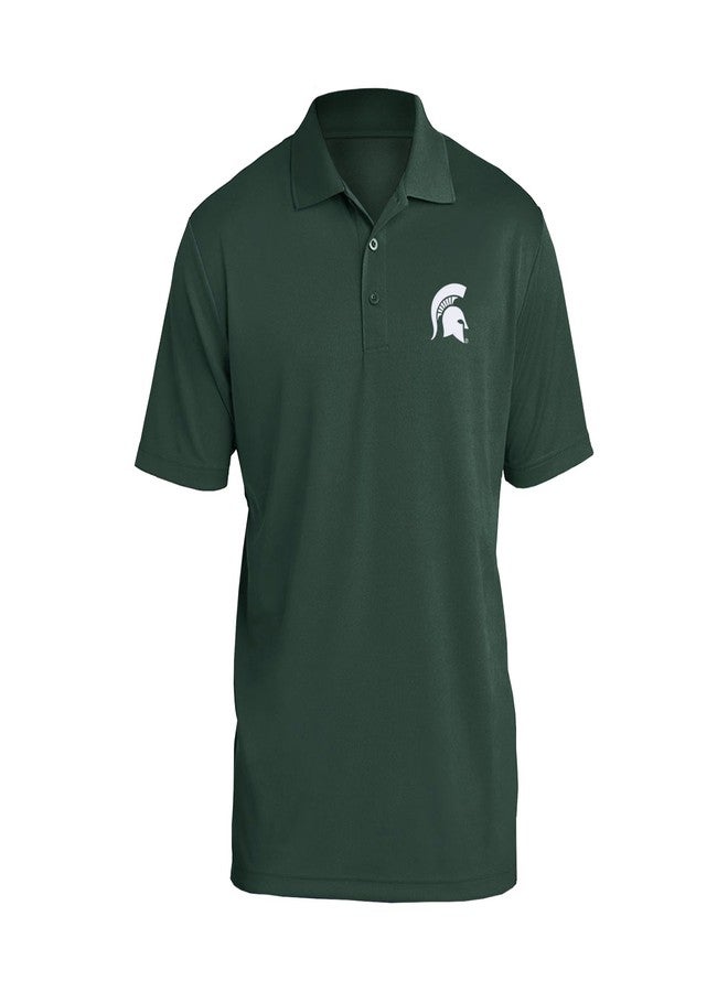 ملابس الحرم الجامعي UGP قميص بولو رجالي كبير الحجم من UGP Campus Apparel AP07 - شعار فريق ميشيغان ستيت سبارتانز الأساسي، لون أخضر غامق، على الجانب الأيسر من الصدر - Image 1