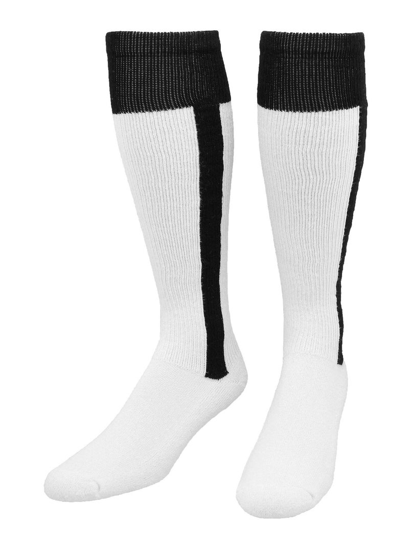 TCK 2-n-1 Premium Baseball Stirrup Socks (Black, Small) - Black,Small