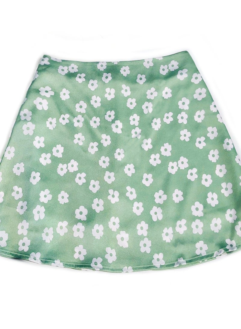 Loquat Fashion Women's High-waisted Printed Short Skirt