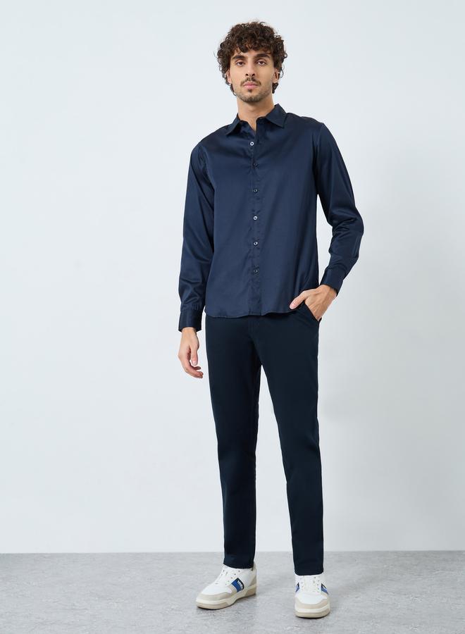 Styli Satin Slim Fit Tailored Long Sleeve Shirt - Image 2