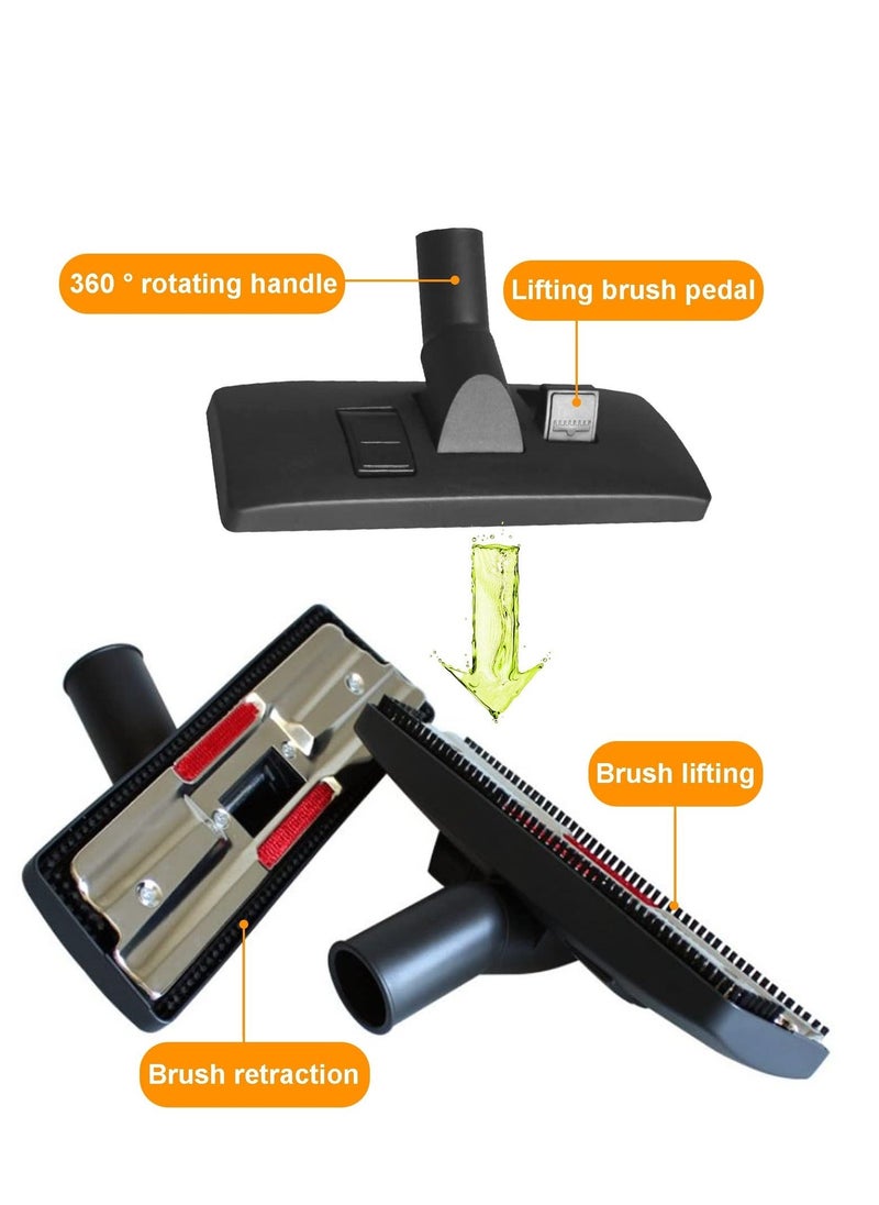Generic - Universal Floor Brush Head Tool, 32mm Vacuum Cleaner Floor Brush Head Replacement, with Vacuum Hose Adapter, Vacuum Cleaner Carpet Brush Nozzle Accessories, for Henry Hoover Brush Head - Image 1