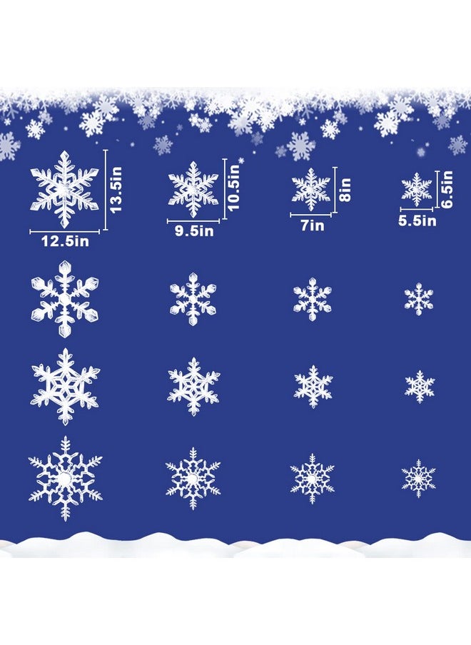 Ivenf Christmas Decorations Indoor, 8 Sheets Extra Large Snowflakes Window Clings For Glass Windows, Realistic White Crystal Snowflakes Christmas Decor For Home Office, Xmas Holiday Party Supplies  - Image 4