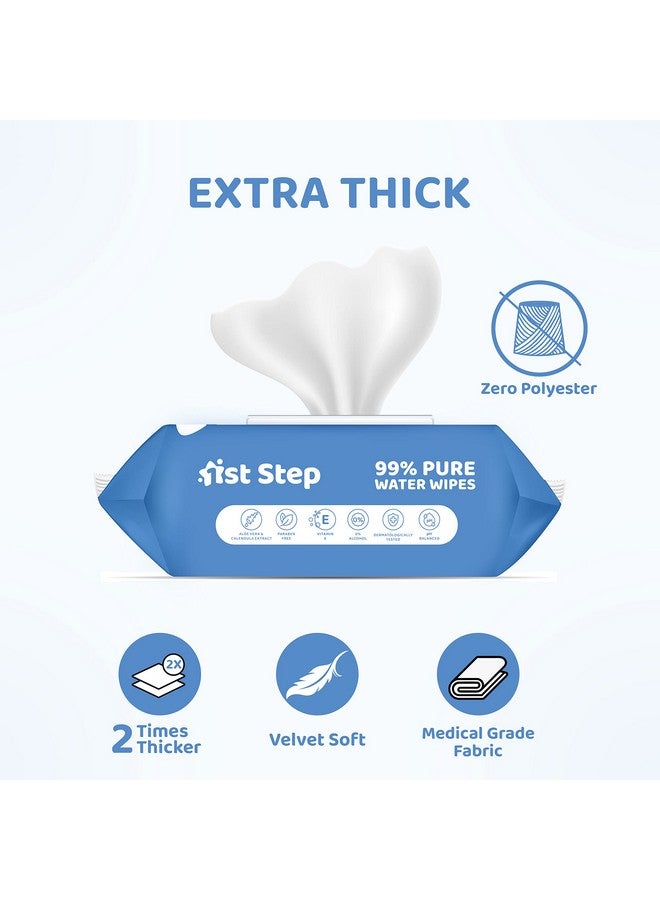 1st Step 99% Pure Water Baby Wipes With Lid I Dermatologically Tested | Plant Based - 100% Biodegradable Wipes For Babies | Super Thick Polyester Free Wet Wipes For Baby I Paraben Free With Aloevera & Calendula Extract | Alcohol Free Baby Wipes |72 Pcs/Pack - Pack Of 4 Combo - 288 Wipes - Image 4