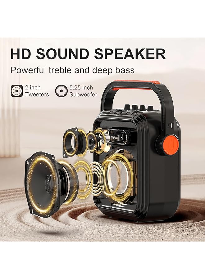 erorex Karaoke Machine Karaoke Speaker With Microphone Portable Bluetooth Speaker Karaoke Set Rechargeable Pa System With Fm Radio Audio Recording Tws Remote Control Supports Tf Card Usb - Image 2