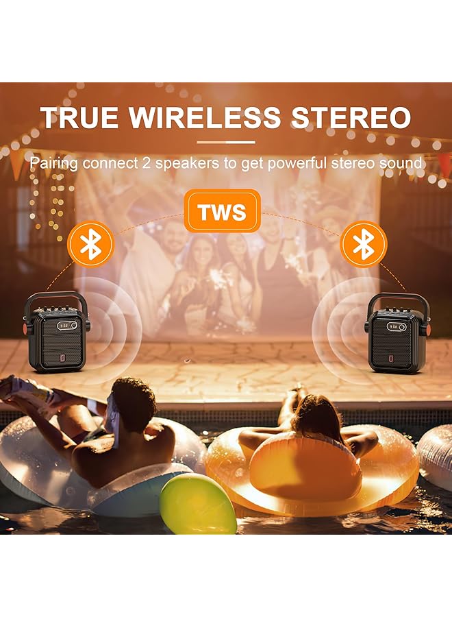 erorex Karaoke Machine Karaoke Speaker With Microphone Portable Bluetooth Speaker Karaoke Set Rechargeable Pa System With Fm Radio Audio Recording Tws Remote Control Supports Tf Card Usb - Image 3