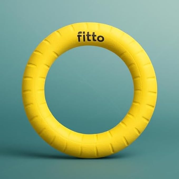 Fitto Pet Ring Toy Yellow 18x18cm - Dog Chew & Fetch Ring, Puppy Teething Ring, Interactive Toss Training Toy - Image 2